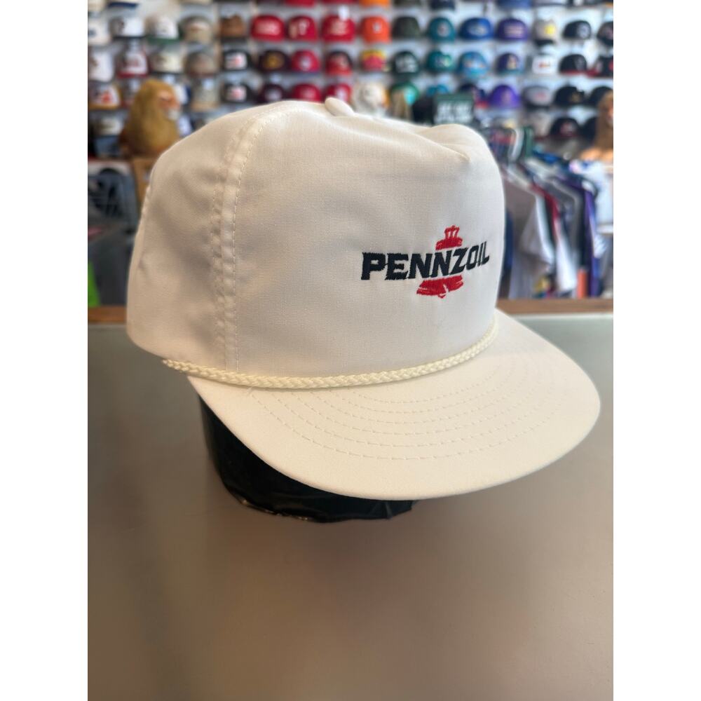 Vintage White Pennzoil Rope Snap Back